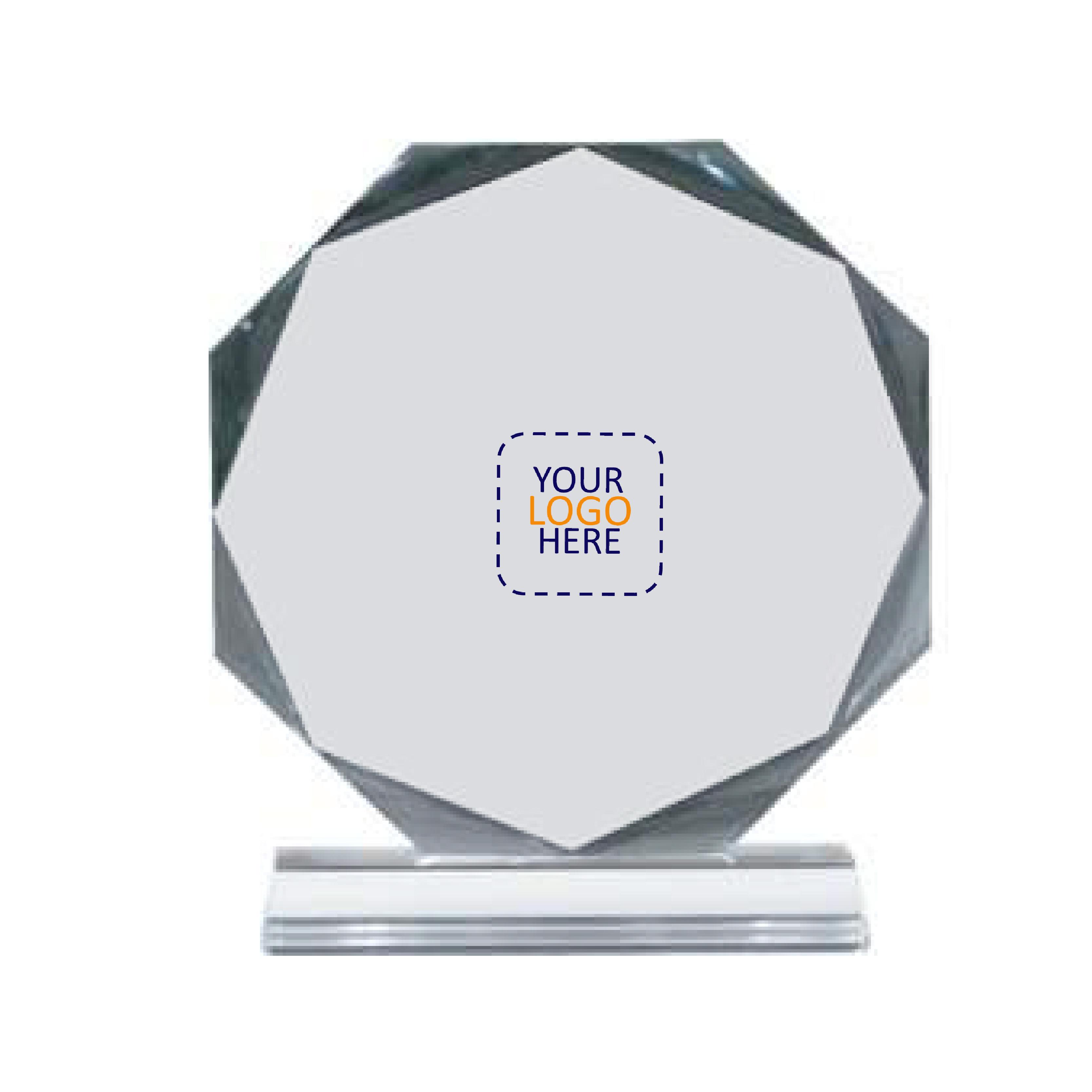 18 x 20 cm Octagon Crystal Award